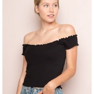 Black off the shoulder top